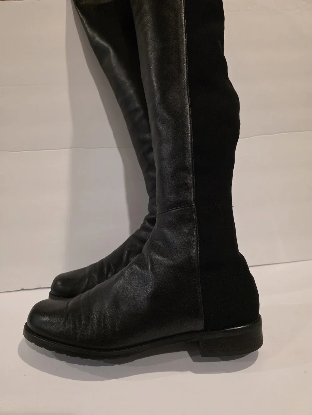 Stuart Weitzman 5050 Over-the-Knee Black Leather Boots Size 11